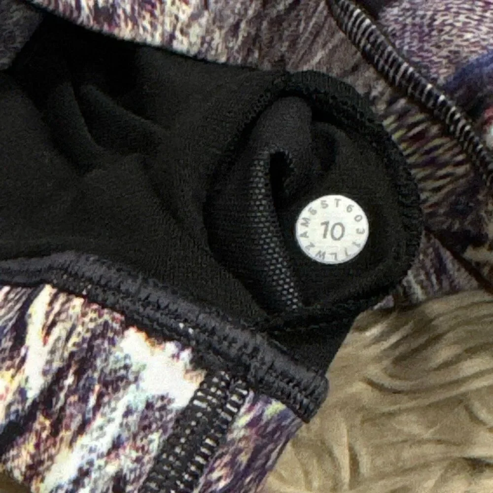 Lululemon Energy Bra (Nulux) Polychromatic Energy Bra 50g Multi Black size 10